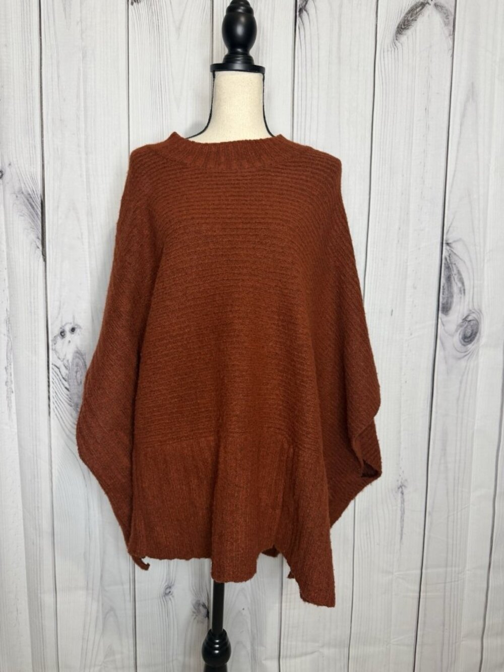 Universal Thread Burnt Orange Poncho Kimono Sweater One-Size Fits Most